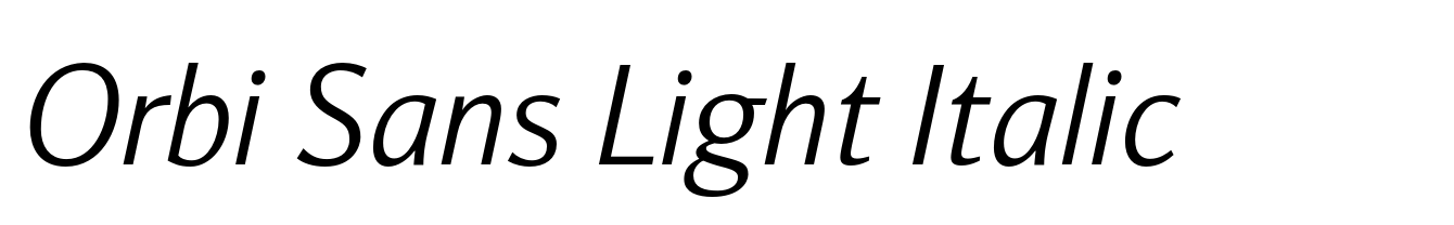 Orbi Sans Light Italic